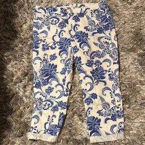 Chico’s Floral Blue and White Pants